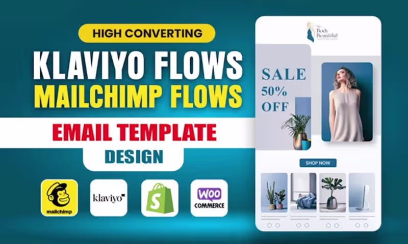 Cover image for will do mailchimp or klaviyo flows for ecommerce email marketing