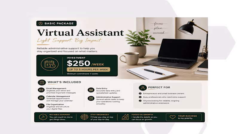 Cover image for Virtual Assistant-Basic Package