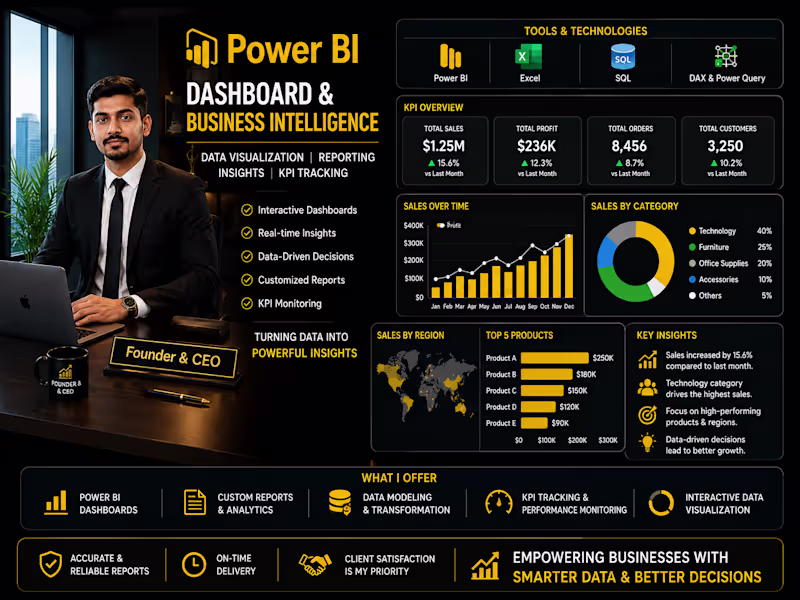 Cover image for Power BI Dashboard & Business Intelligence Portfolio