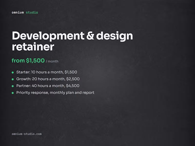Cover image for Development & design retainer