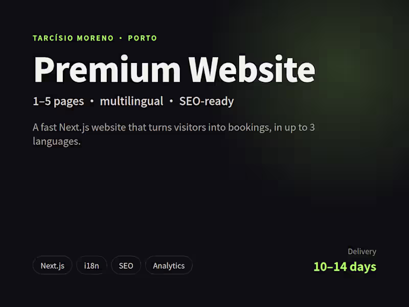 Cover image for Premium Multilingual Website in Next.js (1-5 pages)