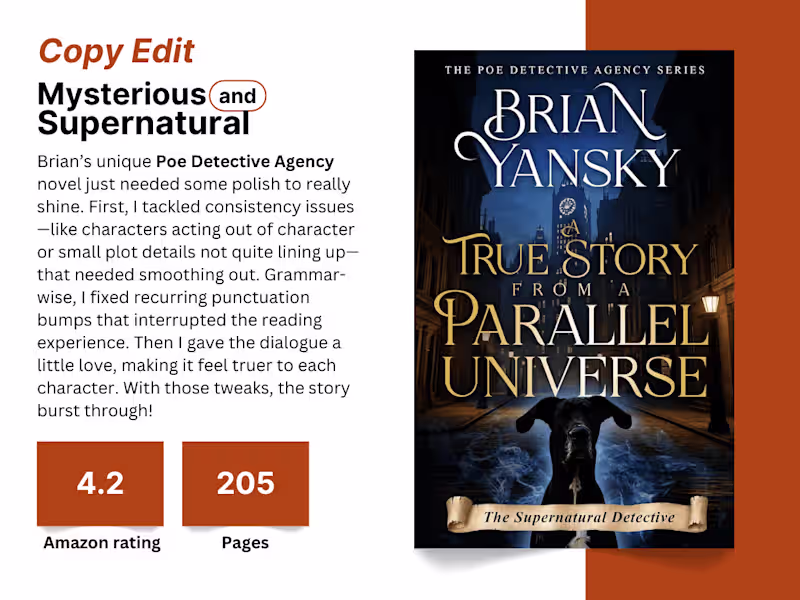 Cover image for Copy edit: Supernatural story