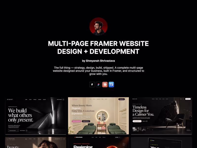 Cover image for Multi-Page Framer Website Design & Development