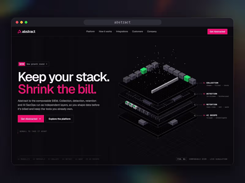 Cover image for Abstract: security product site concept, designed in Figma
