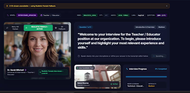Cover image for AI-powered virtual interview platform for