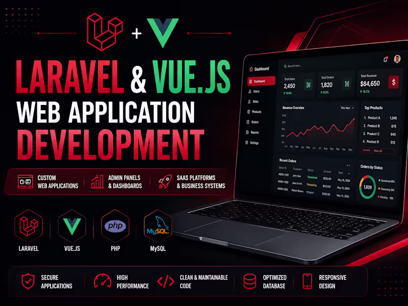 Cover image for Laravel & Vue.js Web Application Development