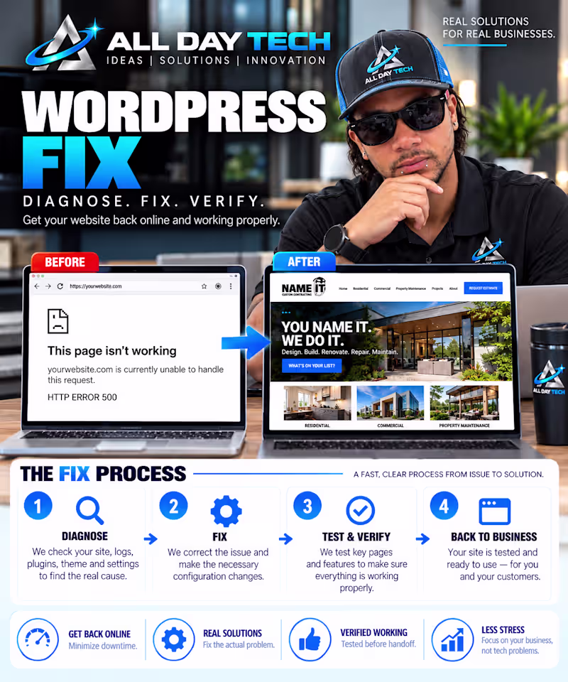 Cover image for WordPress Website Rescue & Optimization