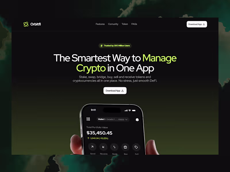 Cover image for OrbitFi Landing Page Design - Figma to Framer