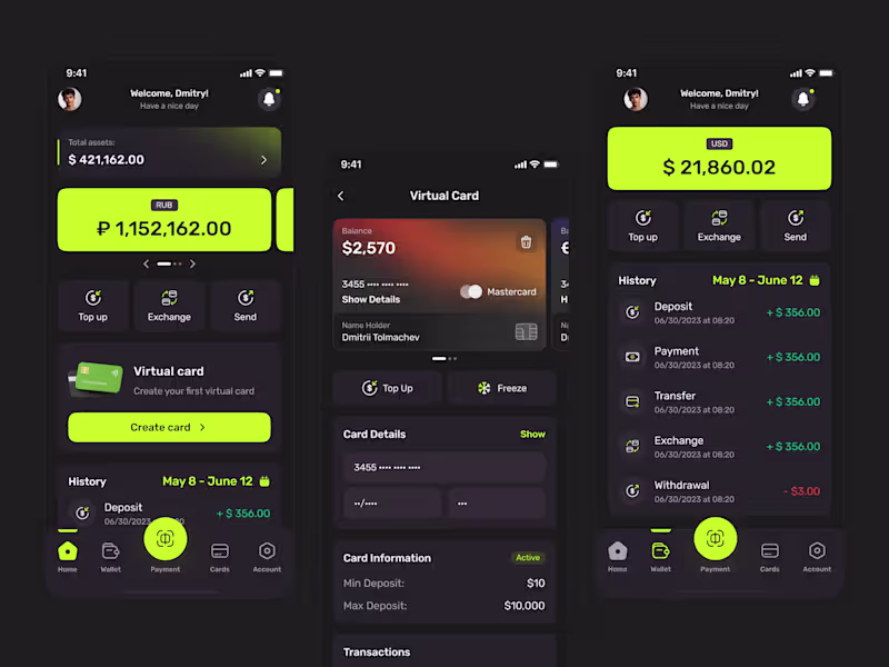 Cover image for E-Wallet - fintech/mobile app