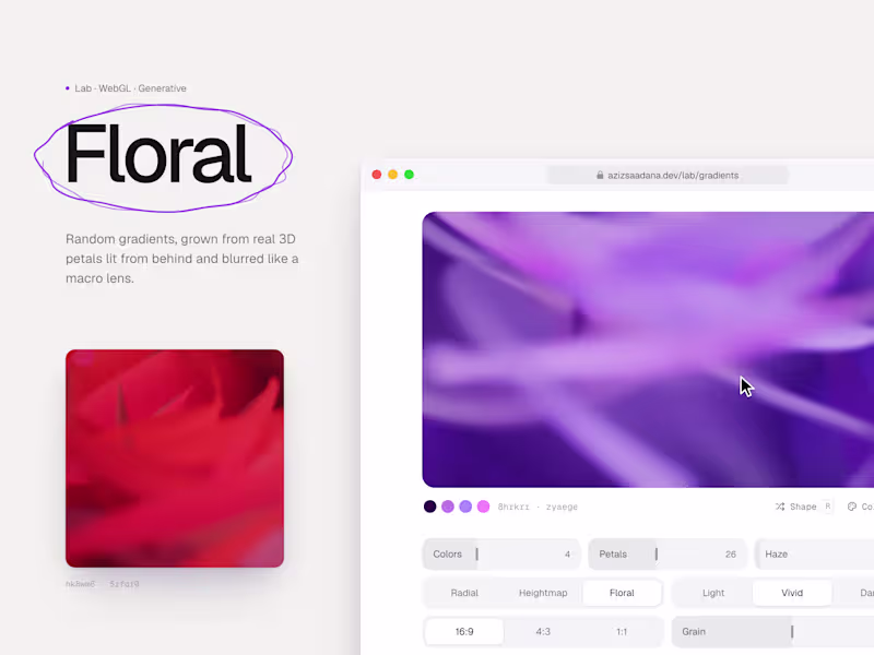 Cover image for Floral: a WebGL gradient generator