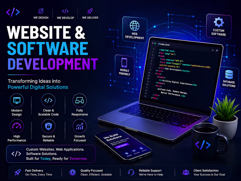 Cover image for website and software development