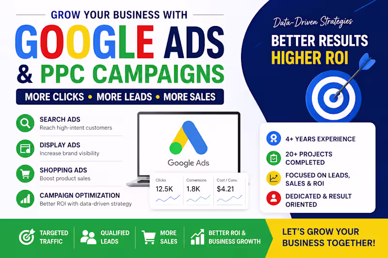 Cover image for I will be your Google Ads expert for PPC campaign management