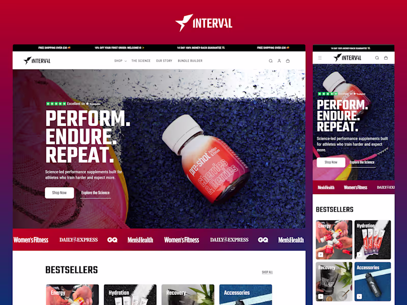Cover image for INTERVAL - Shopify Store Design and Development