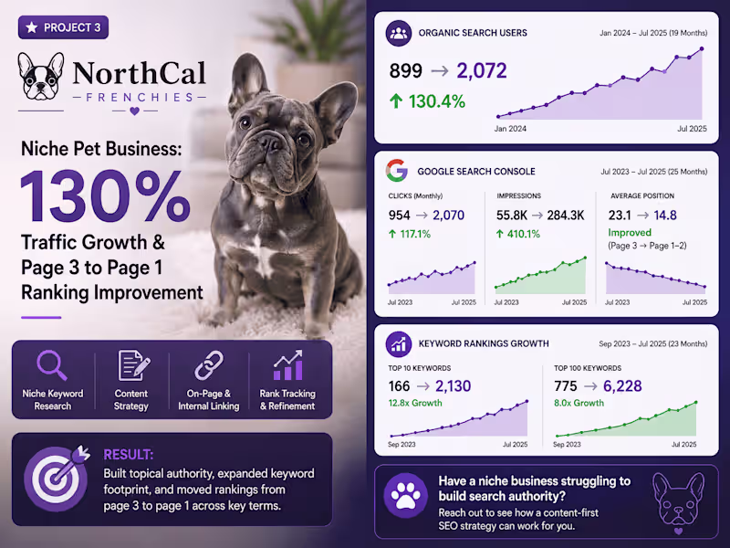 Cover image for Niche Pet Business: 130% Traffic