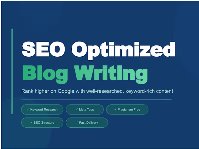 Cover image for I Will Write SEO-Optimized Blog Posts for Your Website
