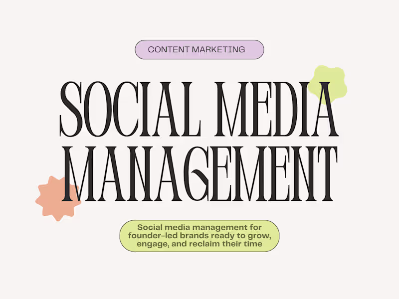 Cover image for Social Media Management for Founder-Led Brands