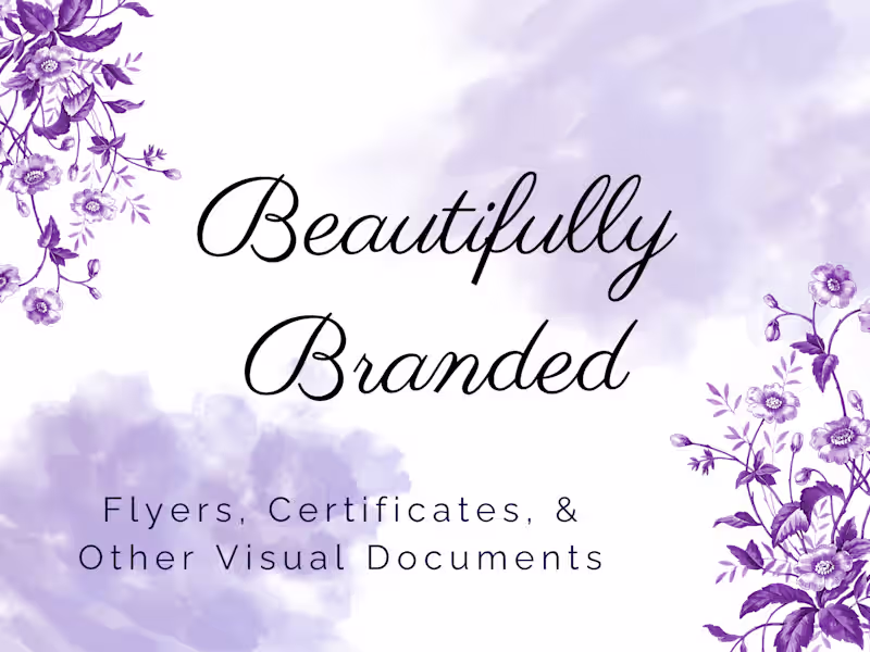 Cover image for Custom Flyers, Certificates & Visual Docs for Heart-Led Brands