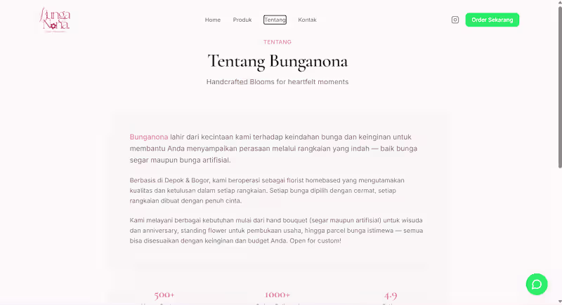 Cover image for Bunganona — Flower Shop Website
A