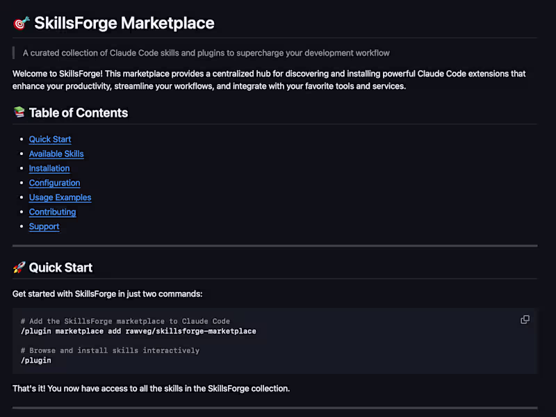 Cover image for SkillsForge Marketplace Development