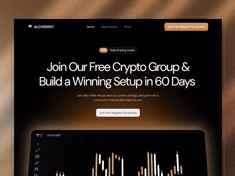 Cover image for The Alchemist Trader | Crypto Trading Community Landing Page