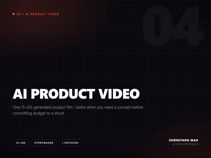Cover image for AI Product Video (Single Concept)