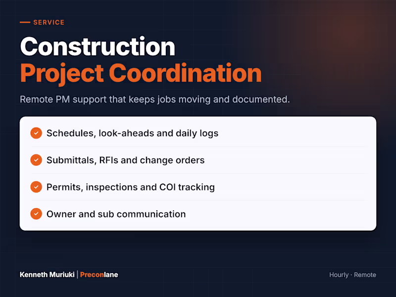 Cover image for Remote Construction Project Coordinator