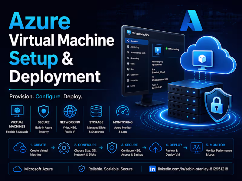 Cover image for Azure Virtual Machine Setup & Deployment