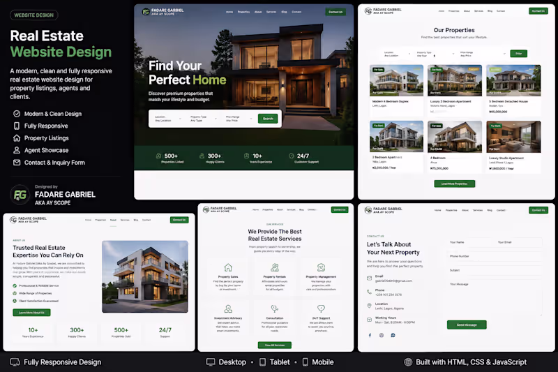 Cover image for Real Estate Website Design &