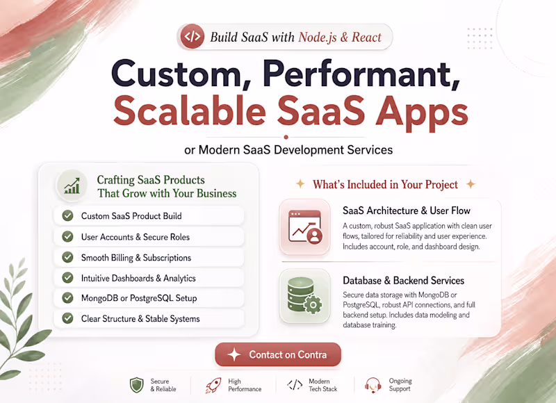 Cover image for I will build a custom SaaS app with billing and dashboards
