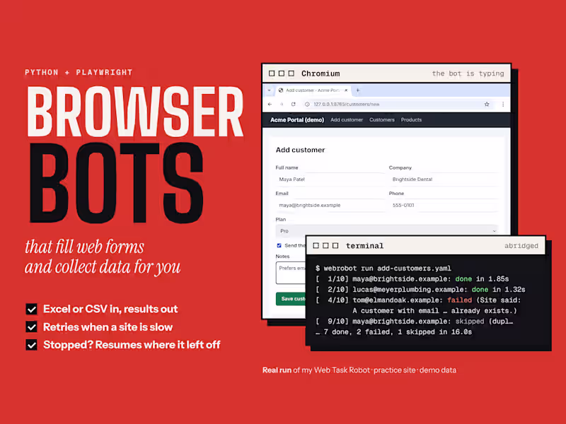 Cover image for Python Playwright bot for repetitive browser tasks