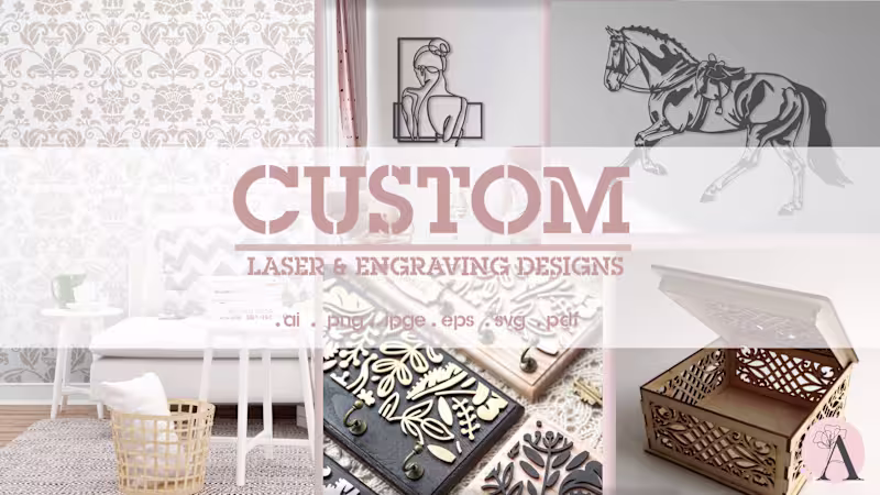 Cover image for Make a custom vector laser engraving design, stencil design for 