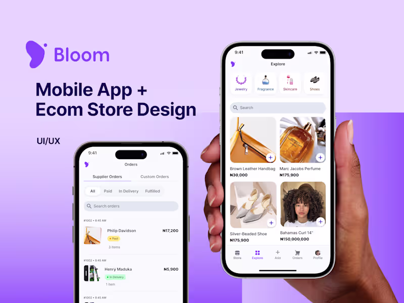 Cover image for Bloom | Ecommerce Mobile App UI/UX Design