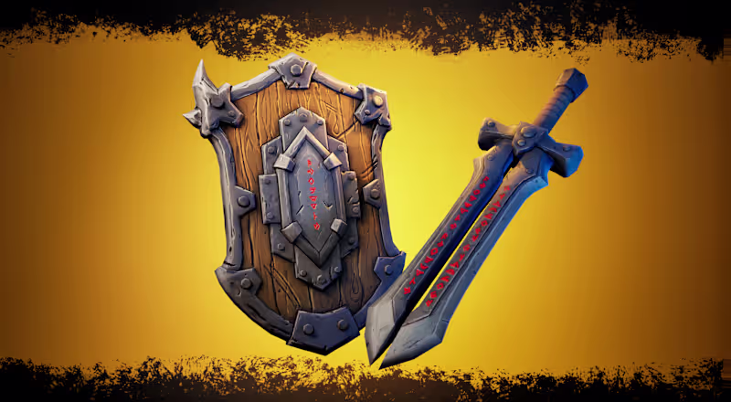 Cover image for Stylized Sword & Shield Game-Ready Hero Prop Set