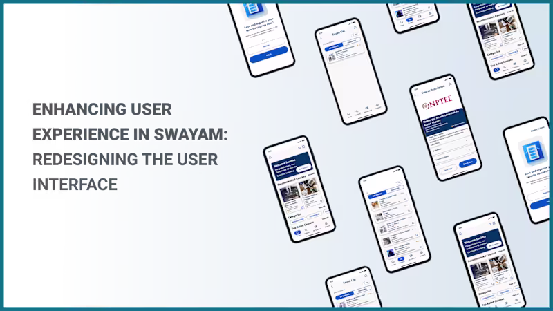 Cover image for SWAYAM E LEARNING APP REDESIGN