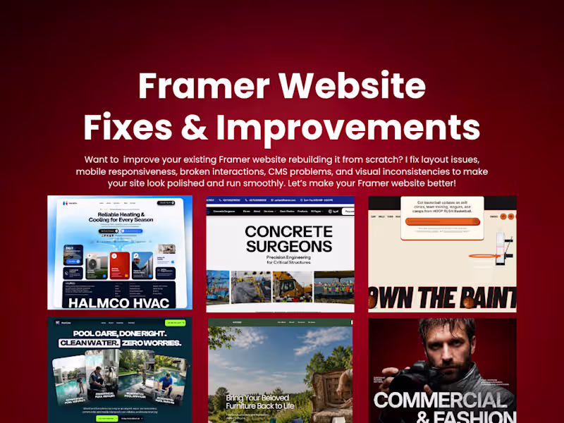 Cover image for Framer Website Fixes & Improvements