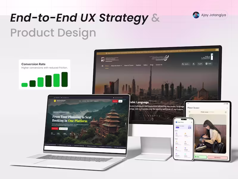 Cover image for End-to-End UX Strategy & Product Design