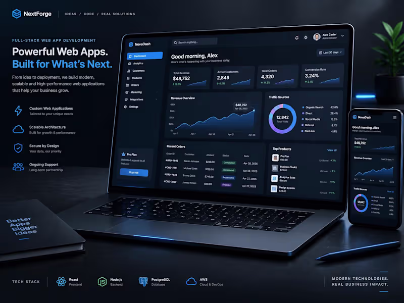 Cover image for Full-Stack Web App Development with Next.js & Node.js