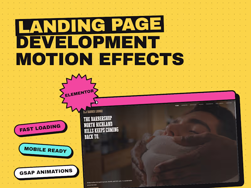 Cover image for Wordpress Landing Page Development, Elementor & GSAP