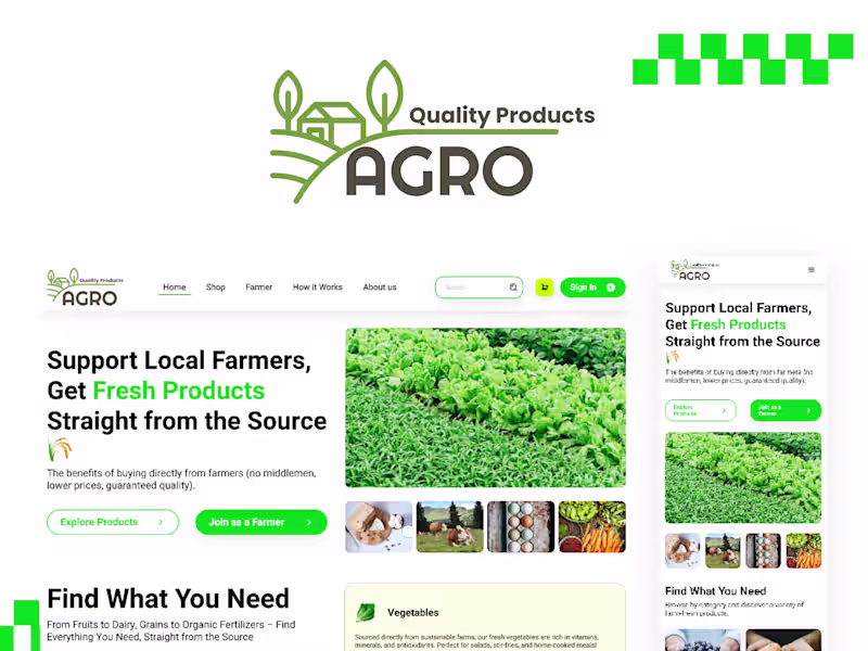 Cover image for AgroMart Online Marketplace UI/UX Design