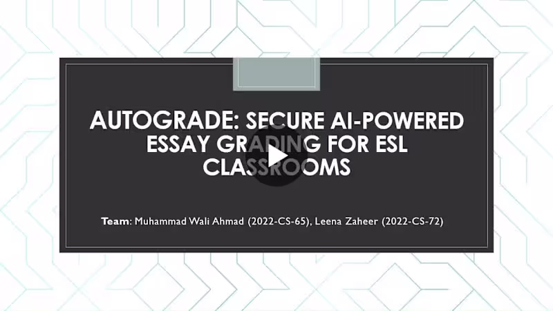 Cover image for AutoGrade: AI-Powered Essay Grading System