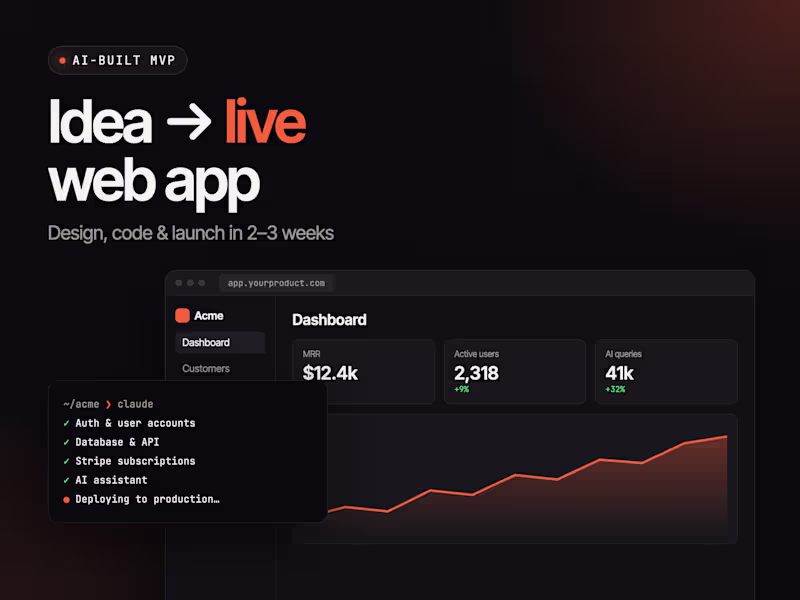 Cover image for AI-Built MVP: From Idea to Live Web App