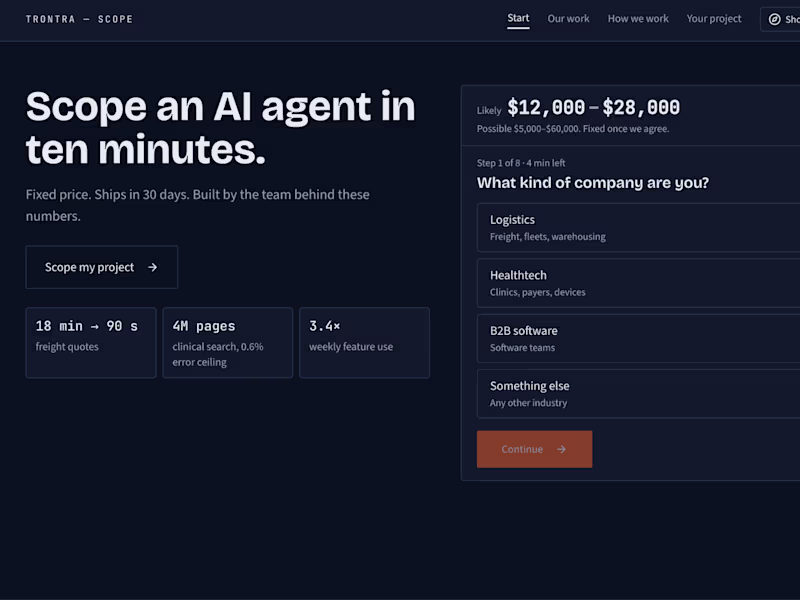 Cover image for AI Agent Project Scoping Tool Development