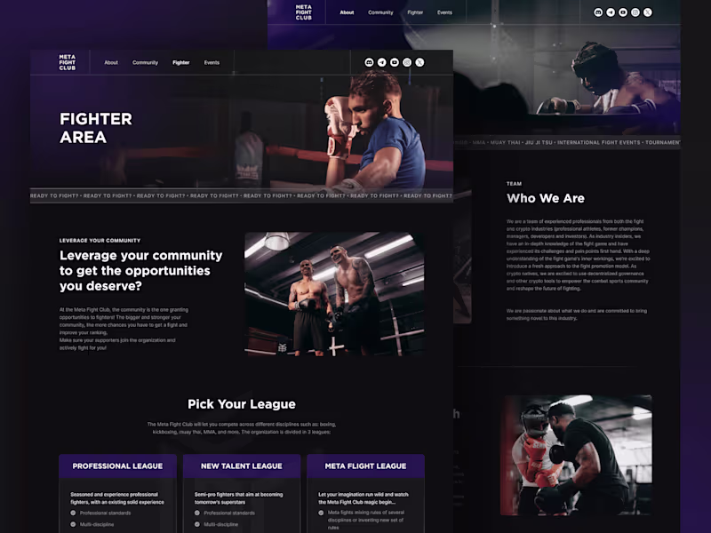 Cover image for Meta Fight Club Website Design