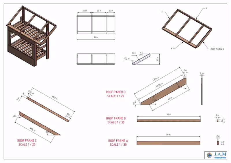 Cover image for Double Bunk House Bed Plan