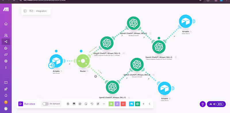 Cover image for AI automation with Make.com & Airtable 