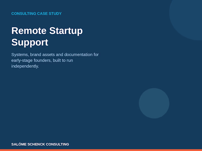 Cover image for Remote Startup Support — Systems, Setup & Brand Execution
