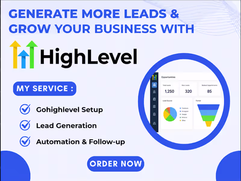 Cover image for GoHighLevel Funnel | Lead Generation | GHL CRM | GHL Automation 
