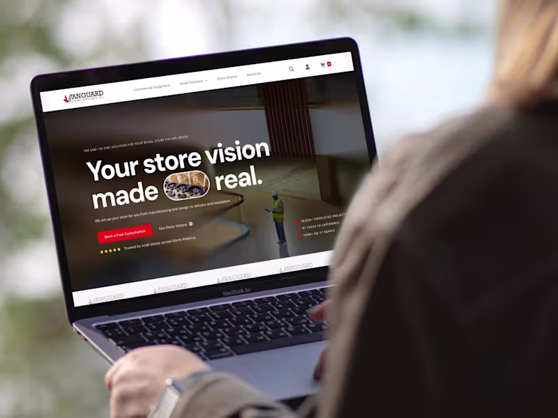 Cover image for Vanguard Store Fixtures Website | Web Design