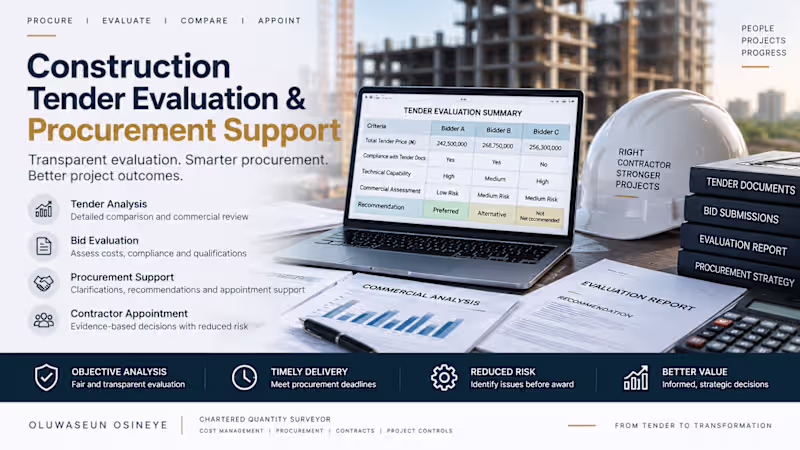 Cover image for Construction Tender Evaluation & Procurement Support