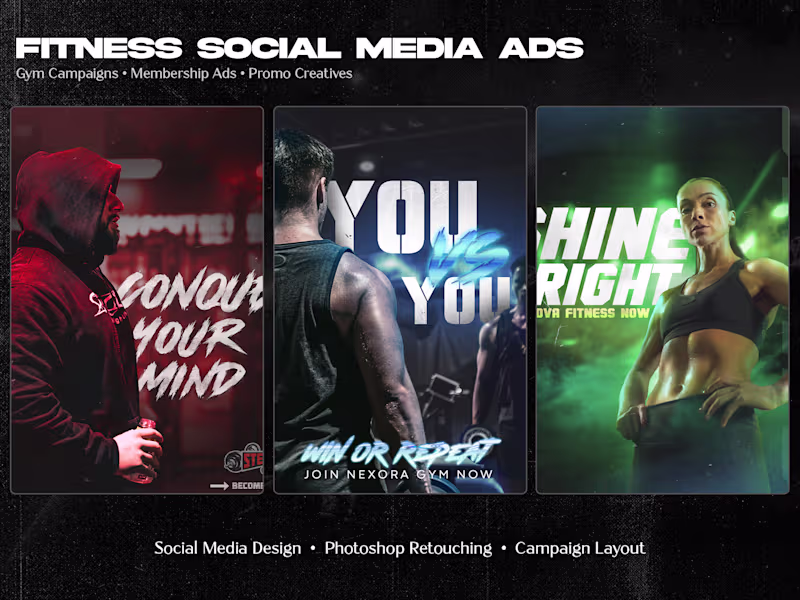 Cover image for Fitness & Gym Social Media Ad Design